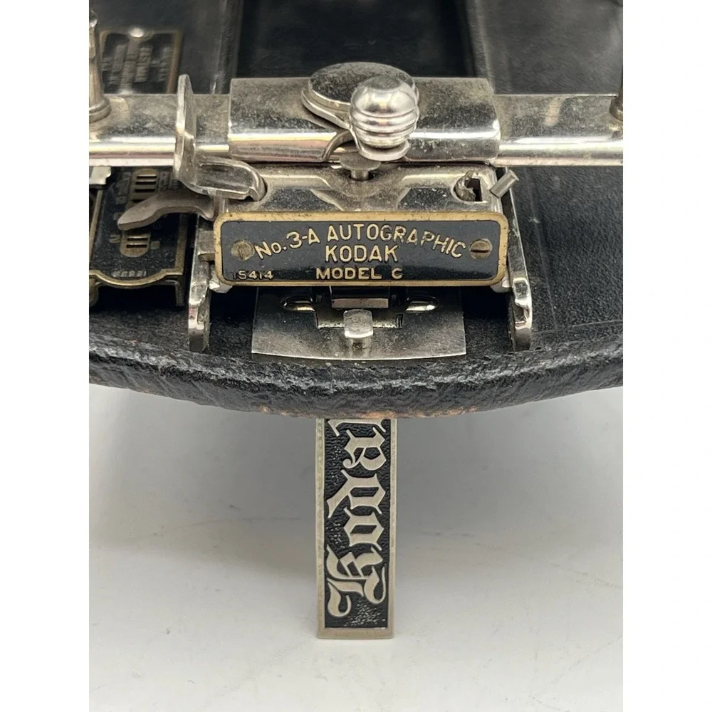 Antique‎ Kodak No. 3a Model C Autographic A-122 Film Folding Camera w/ Case